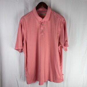 Tommy Bahama Polo Shirt Mens XL Pink Short Sleeve‎ Modal Polyester